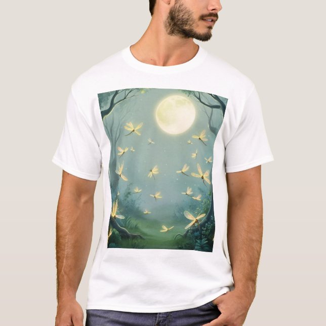 Camiseta Encantamiento de la luna: Luciérnagas en el bosque (Anverso)