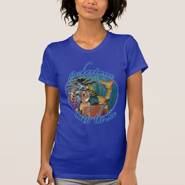 Camiseta Encantamiento del golden retriever debajo del mar (Anverso)