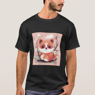 Camiseta Encanto con nuestro Panda Rojo y Flor de Cerezo