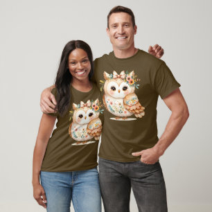 Camiseta Encanto de búho boho Cottagecore Floral Farmcore