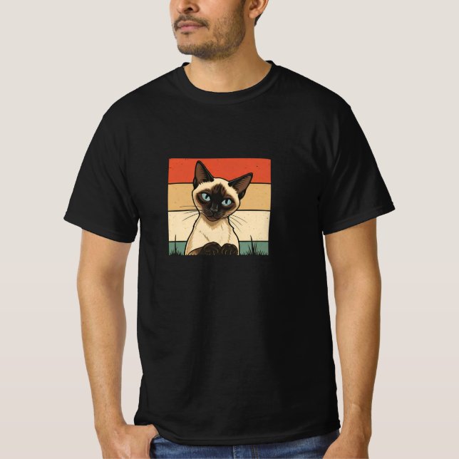 Camiseta Encanto de gato siamés vintage (Anverso)