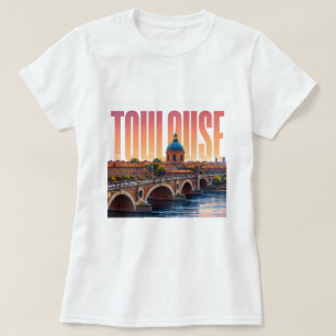 Camiseta Encanto de la Ciudad Rosa de Toulouse Francia