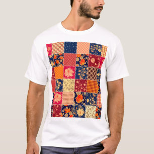 Camiseta Encanto del mosaico: mezcla floral y geométrica