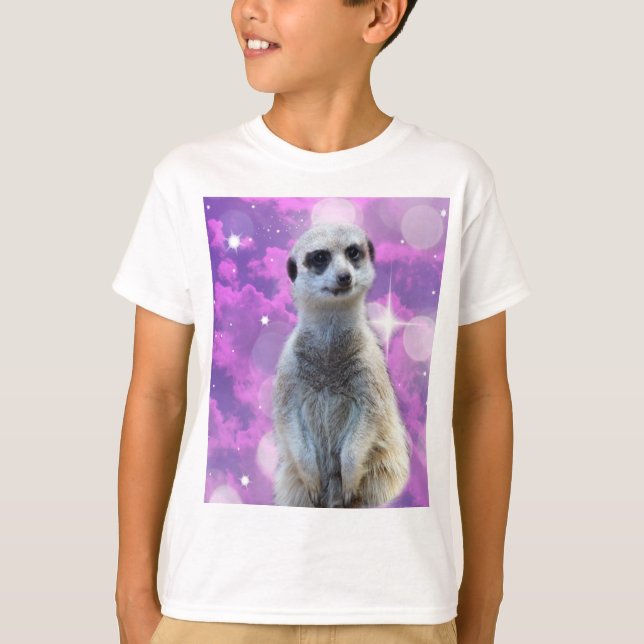 Camiseta Encanto deslumbrante: Meerkat con fondo de color r (Anverso)
