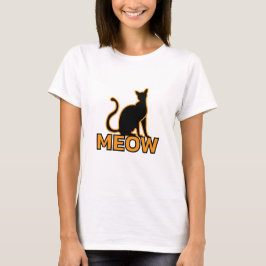 Camiseta Encanto felino de moda - Silueta gata de Naranja "