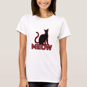Camiseta Encanto felino de moda - silueta roja para gato