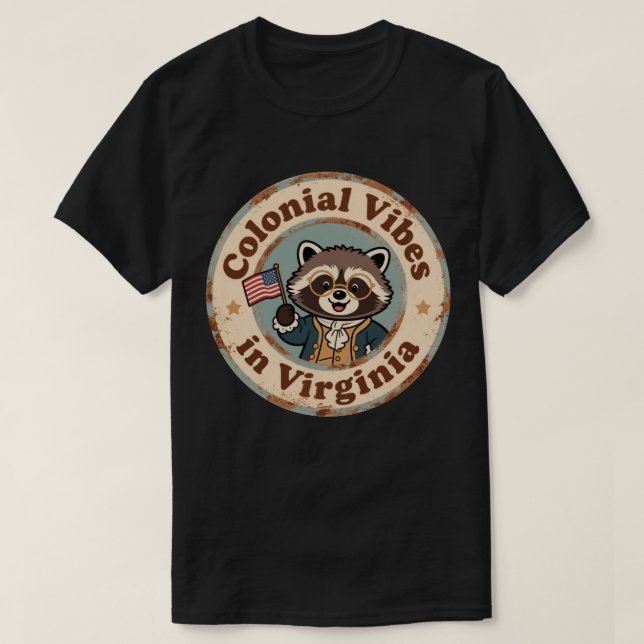 Camiseta Encanto Histórico Excéntrico: Mapache Antiguo de V (Diseño del anverso)