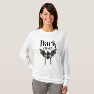 Camiseta Encanto Oscuro Murciélago Gótico Lazo