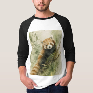Camiseta Encanto Rústico del Panda Rojo