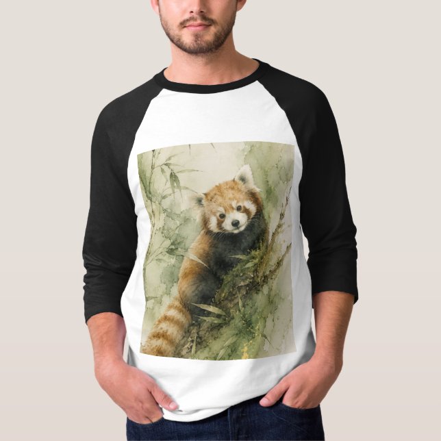 Camiseta Encanto Rústico del Panda Rojo (Anverso)