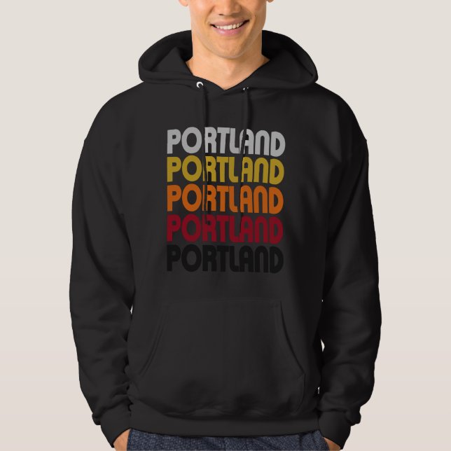 Camiseta encapuchada retra del jersey de Portland (Anverso)