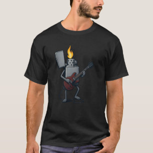 Camiseta Encendedor genial con guitarra eléctrica para una