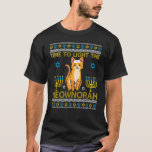 Camiseta Encender al gato judío de Meownorah Menorah Amante<br><div class="desc">Encender al gato judío de Meownorah Menorah Lover Ugly Chanukah</div>