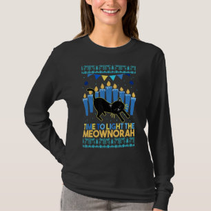 Camiseta Encender al gato judío de Meownorah Menorah Ugly C