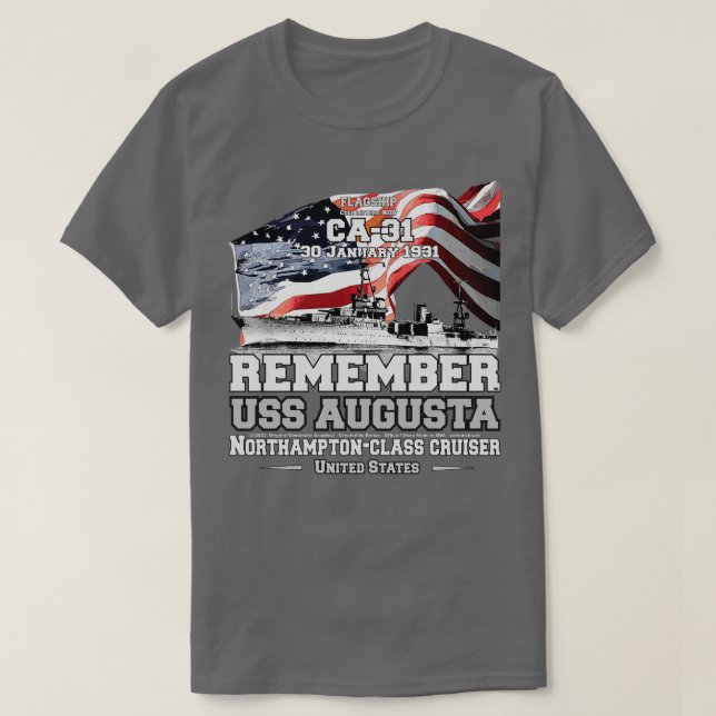 Camiseta Encendido de la antorcha USS AUGUSTA (Diseño del anverso)