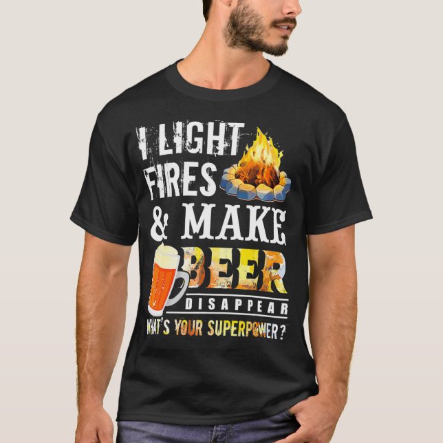Camiseta Encendo Incendios Y Hago Que La Cerveza Desaparezc (Anverso)