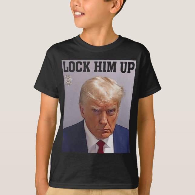 Camiseta Encerrarlo con Donald Trump Mug Shot T S Anti Trum (Anverso)