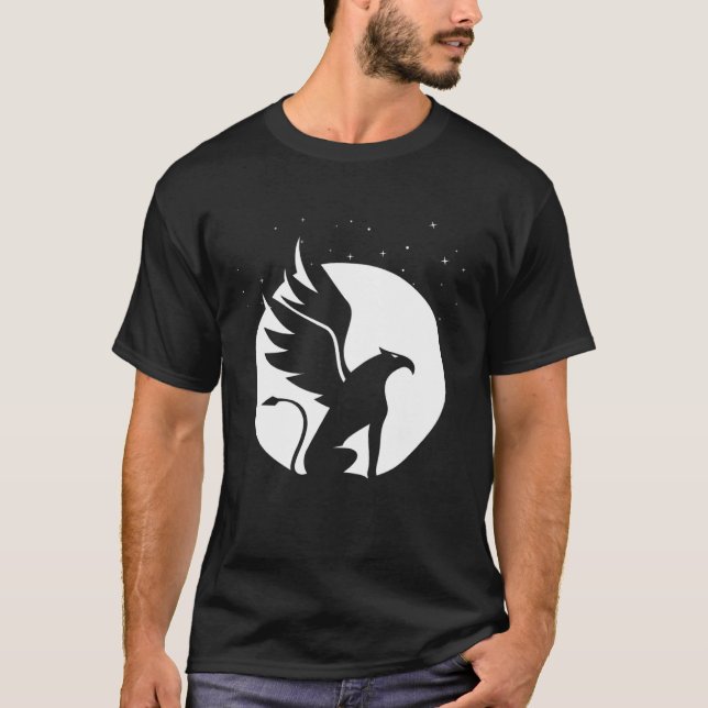 Camiseta Enchanting Griffin graphic with Celestial Backdrop (Anverso)