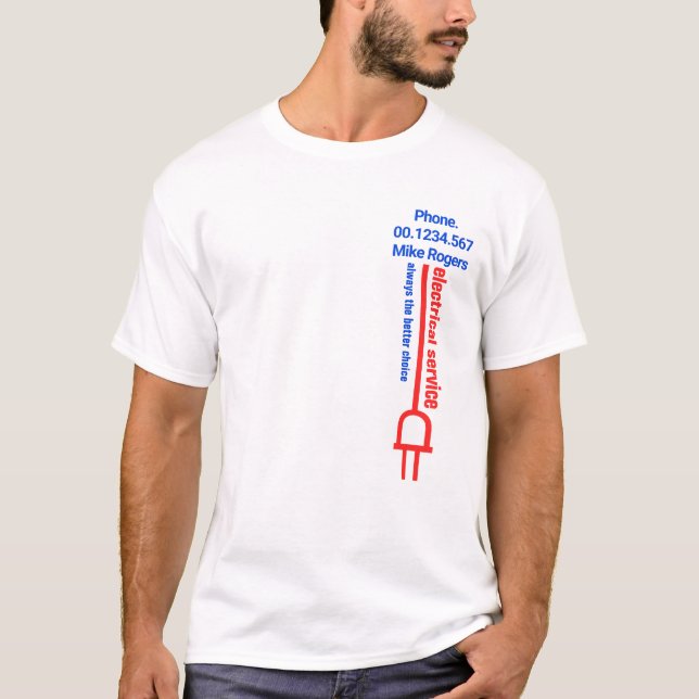 Camiseta Enchufe de alimentación eléctrica móvil simple (Anverso)