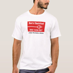 Camiseta Enchufe de alimentación roja móvil simple