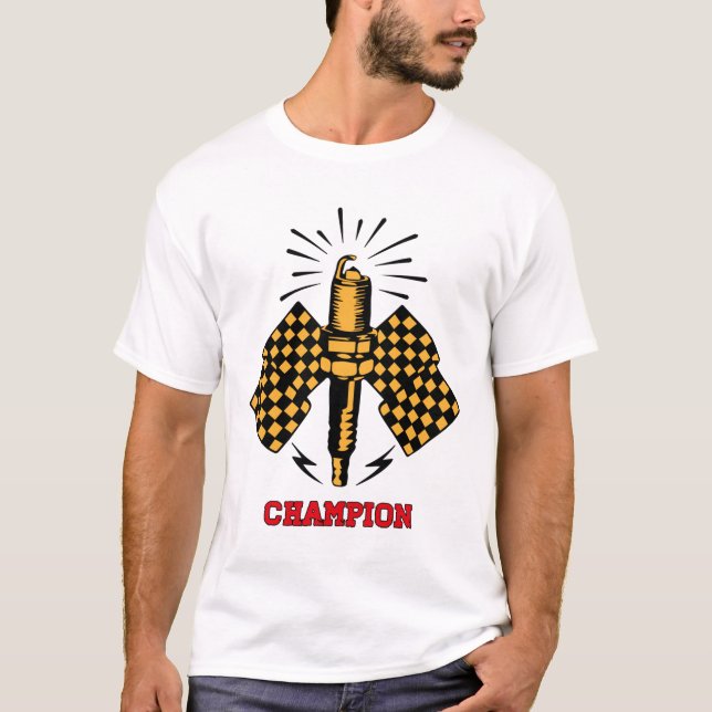 Camiseta enchufe de chispa de campeón (Anverso)