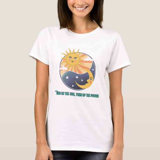 Camiseta Encienda el sol, encienda la energía de la Energía (Anverso)