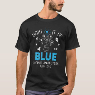 Camiseta Enciende el autismo azul Conciencia del rompecabez
