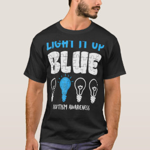 Camiseta Enciende el autismo azul Conciencia del rompecabez