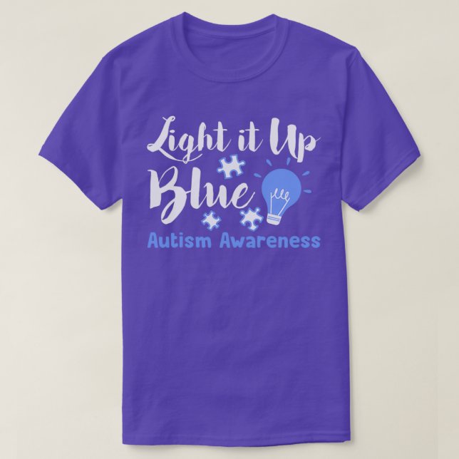 Camiseta Enciende el autismo azul Conciencia Graciosa Autis (Diseño del anverso)