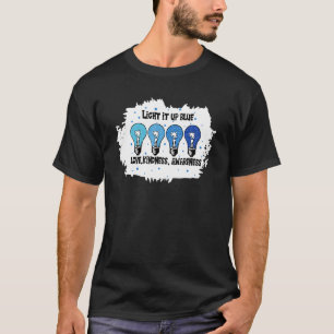Camiseta Enciende el autismo azul Conciencia Presente Autis