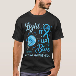 Camiseta Enciende el autismo azul El rompecabezas de la con