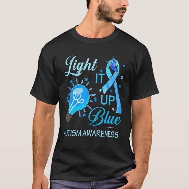 Camiseta Enciende el autismo azul El rompecabezas del rompe (Anverso)
