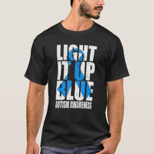 Camiseta Enciende El Autismo Azul Que Uso Azul Para Concien