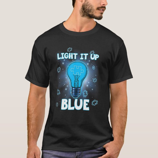 Camiseta Enciende El Autismo Azul Que Uso Azul Para Concien (Anverso)