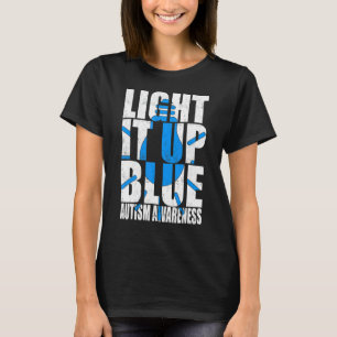 Camiseta Enciende El Autismo Azul Que Uso Azul Para Concien