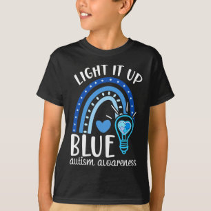 Camiseta Enciende El Autismo Azul Tee Que Llevo Azul Para E