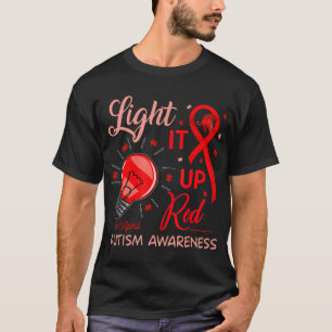 Camiseta Enciende el autismo rojo rompe el misterio de los 