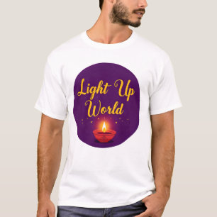 Camiseta Enciende el ✨ mundial   Diwali minimalista elegant