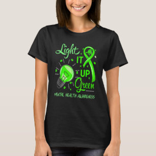 Camiseta Enciende la conciencia verde sobre la salud mental