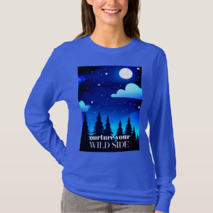 Camiseta Enciende Tu Lado Salvaje - Luna. Estrellas y pinos