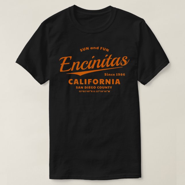 Camiseta Encinitas California Sun y Fun (Diseño del anverso)