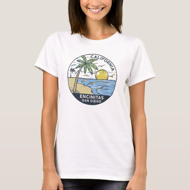 Camiseta Encinitas San Diego California Vintage (Anverso)