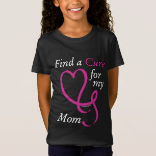 Camiseta Encontrar una cura/corazón/mamá... cáncer de mama