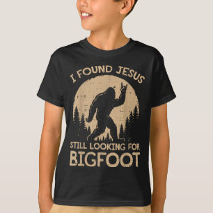 Camiseta Encontré a Jesús buscando a Pie Grande hombres cri