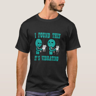 Camiseta Encontré Esto Es Gato Alien Vibrante Divertido Hom