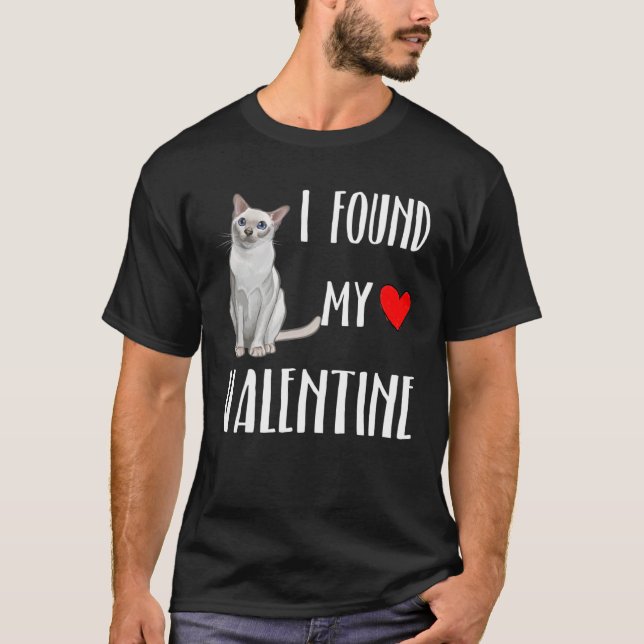 Camiseta Encontré mi gato tonkinés de San Valentín (Anverso)