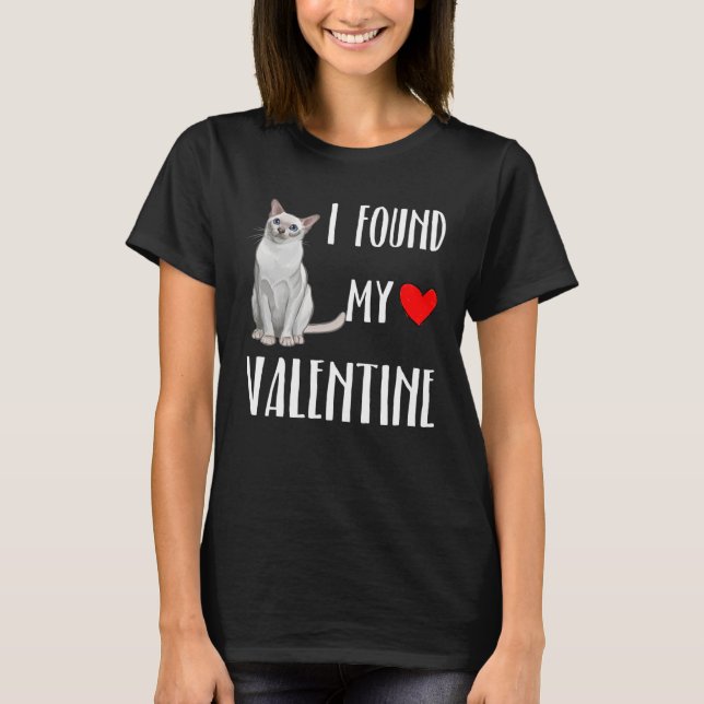 Camiseta Encontré mi gato tonkinés de San Valentín (Anverso)