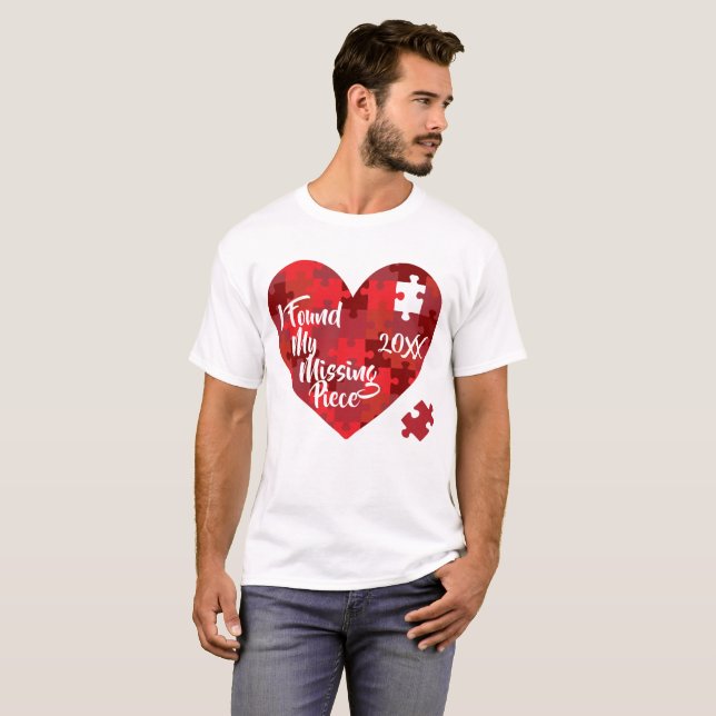 Camiseta Encontré mi pedazo que falta - corazón del (Anverso completo)