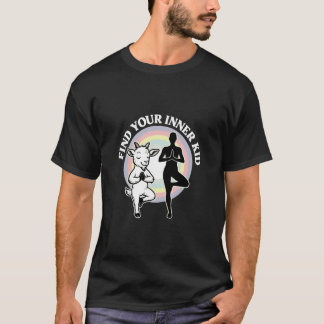 Camiseta Encuentra tu cabra de yoga de arcoíris zen de yoga