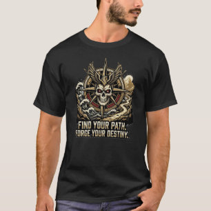 Camiseta Encuentra Tu Camino Cráneo Fénix Brújula Aventura